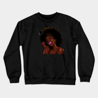 Afro Woman with Comb in her Hair, African Woman Crewneck Sweatshirt